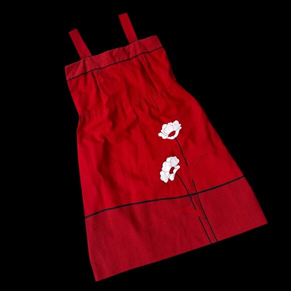 Alfred Shaheen Dresses & Skirts - Vintage Dress Red White Poppy Sundress Floral Alfred Shaheen USA MCM Size 12